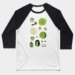 Chartreuse Naturecore Aesthetic Sheet Baseball T-Shirt